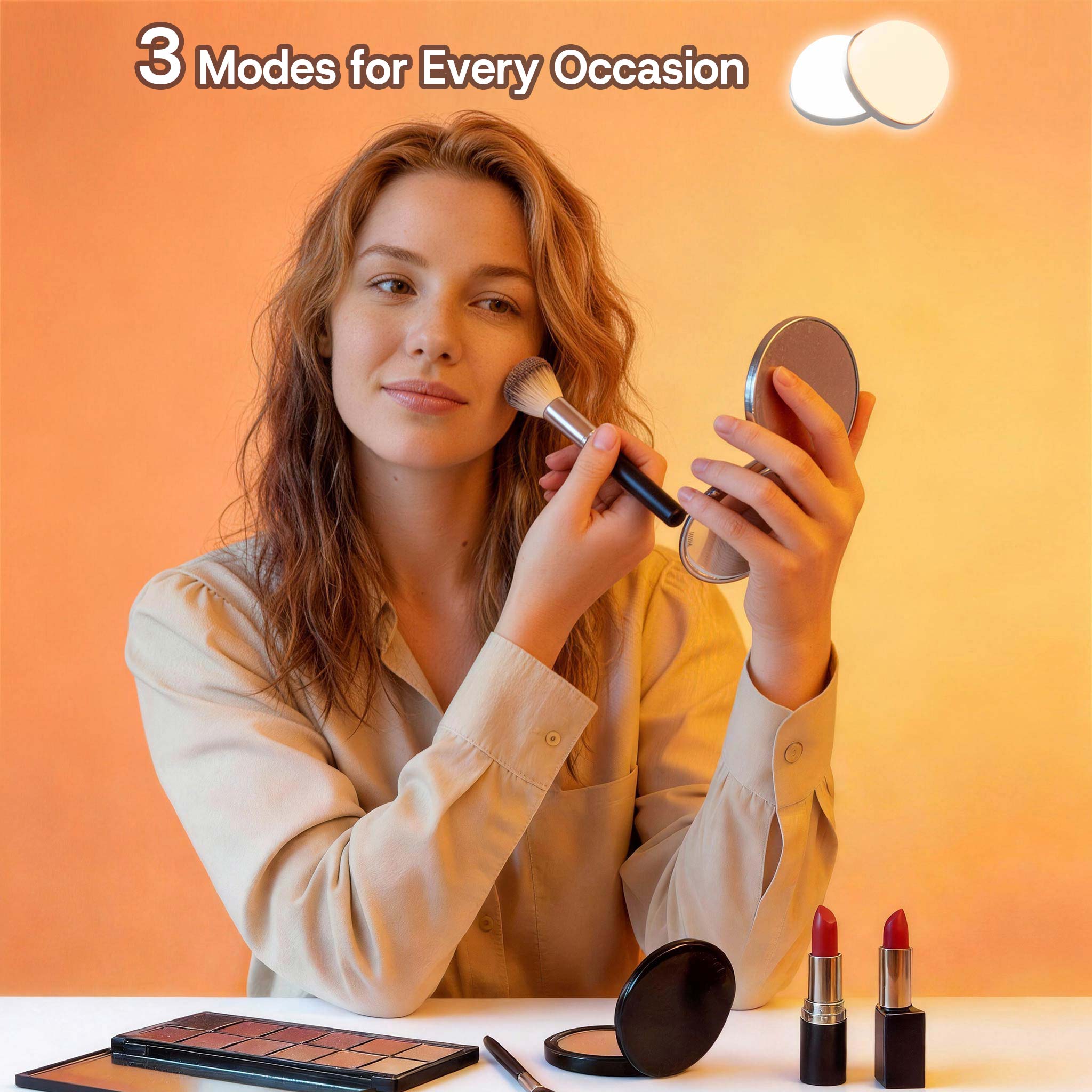 White Treevan Muse Suite Vanity mirror with 3 adjustable lighting modes for every occasion.